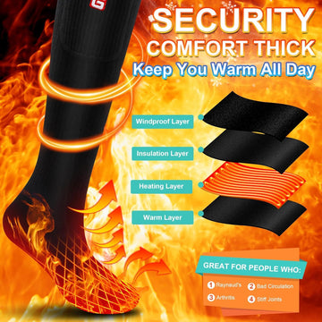 SVPRO heated socks at highest heat for quick foot warming outdoors