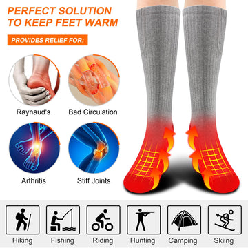 SVPRO heated socks soft breathable fabric keeps feet comfortable and dry.
