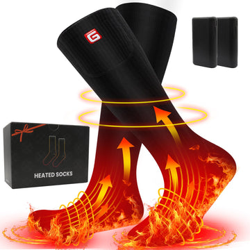 SVPRO heated socks demonstrate winter warmth with battery for outdoor activities