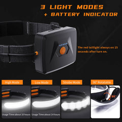 svsviio headlamp battery-indicator image communicates remaining power for planned outdoor sessions
