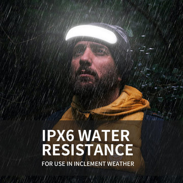 svsviio headlamp ipx6-waterproof image conveys reliability in rain or mist