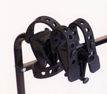 Swagman Around The Spare Deluxe RV Bike Rack supports up to 30 lbs per bike for dependable trips