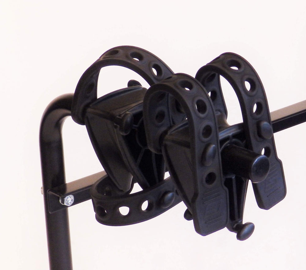 Swagman Around The Spare Deluxe RV Bike Rack supports up to 30 lbs per bike for dependable trips