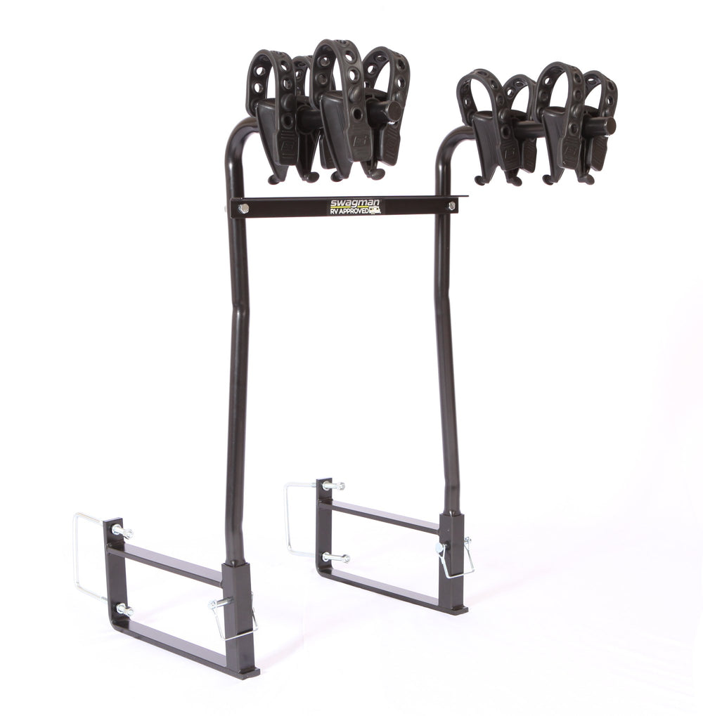 Swagman Around The Spare Deluxe RV Bike Rack mounted around a spare tire for secure bike transport