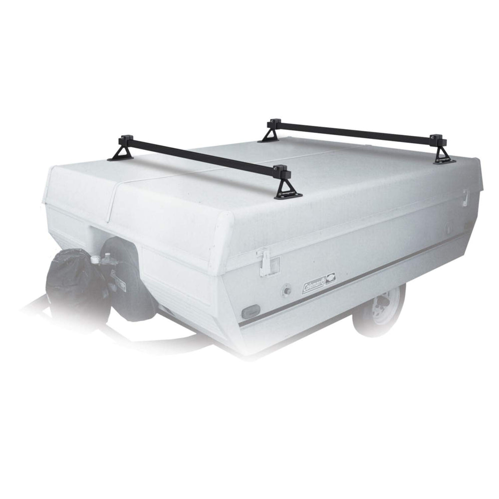 Swagman Roamer cross bars shown with bolt-down hardware for roof mounting.