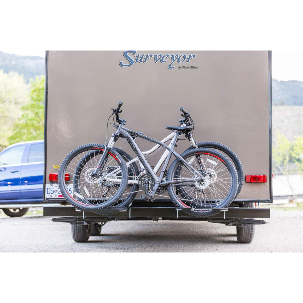 Swagman RV 2-Bike Bumper Rack shows 30 lb per-bike capacity