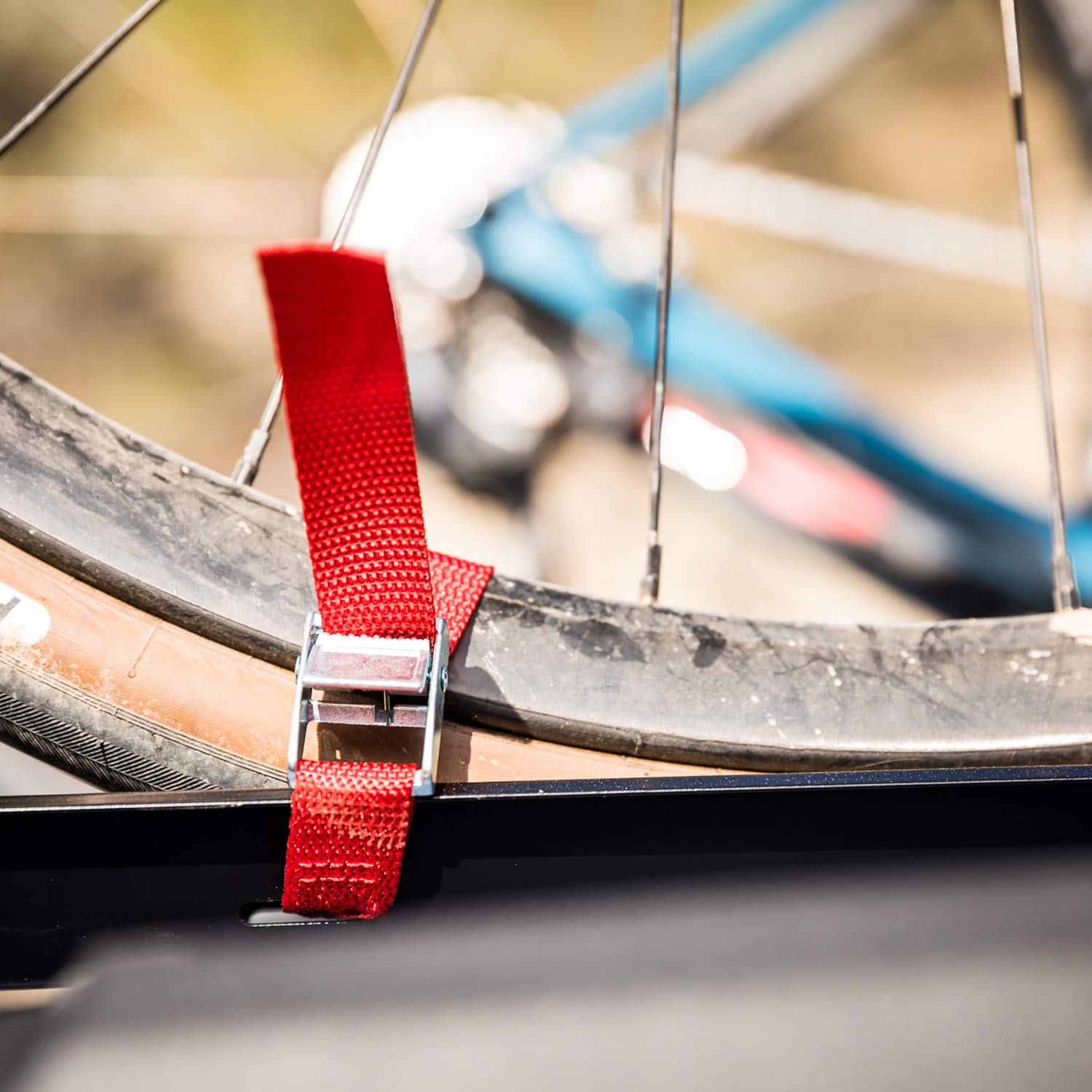 Locking feature helps secure bikes during transport and parking.