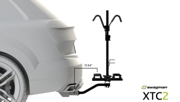 Swagman XTC2 includes anti-rattle pin and mounting hardware for secure setup.