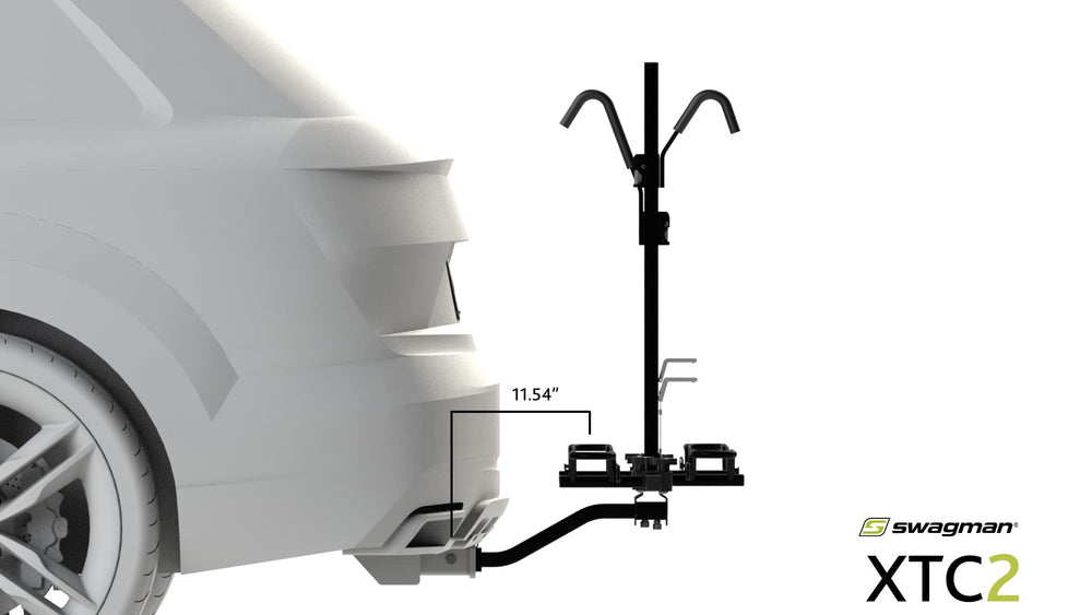 Swagman XTC2 includes anti-rattle pin and mounting hardware for secure setup.