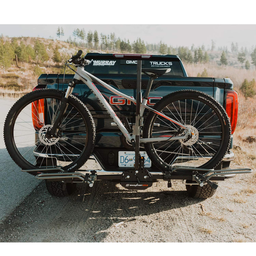Swagman XTC2 folded for compact storage in the trunk.