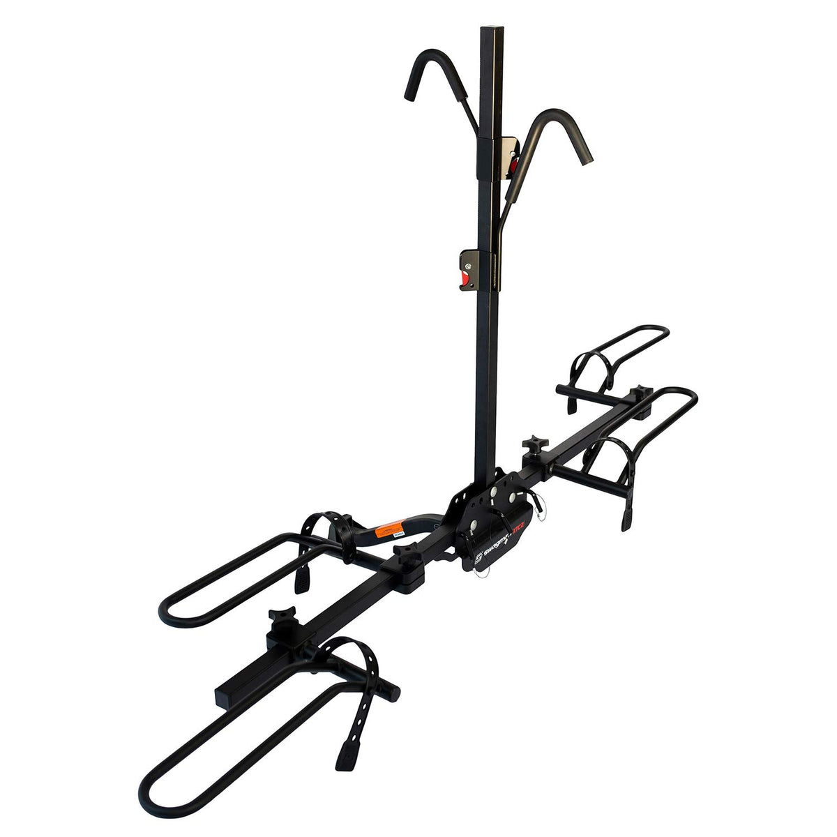 Swagman XTC2 hitch-mount bike rack on car, two-bike transport made simple.