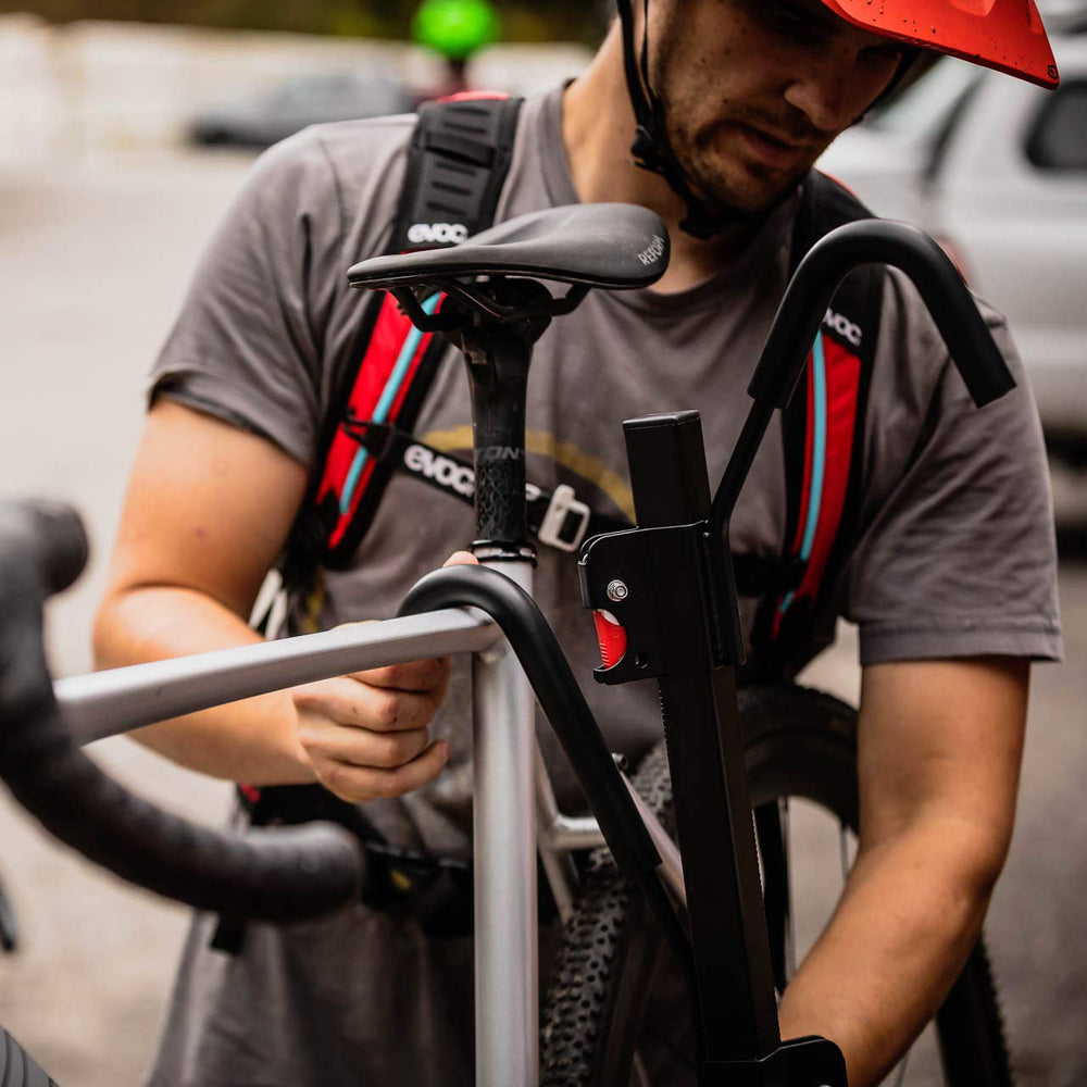 Swagman XTC2 supports up to 35 lbs per bike for stability on road trips.