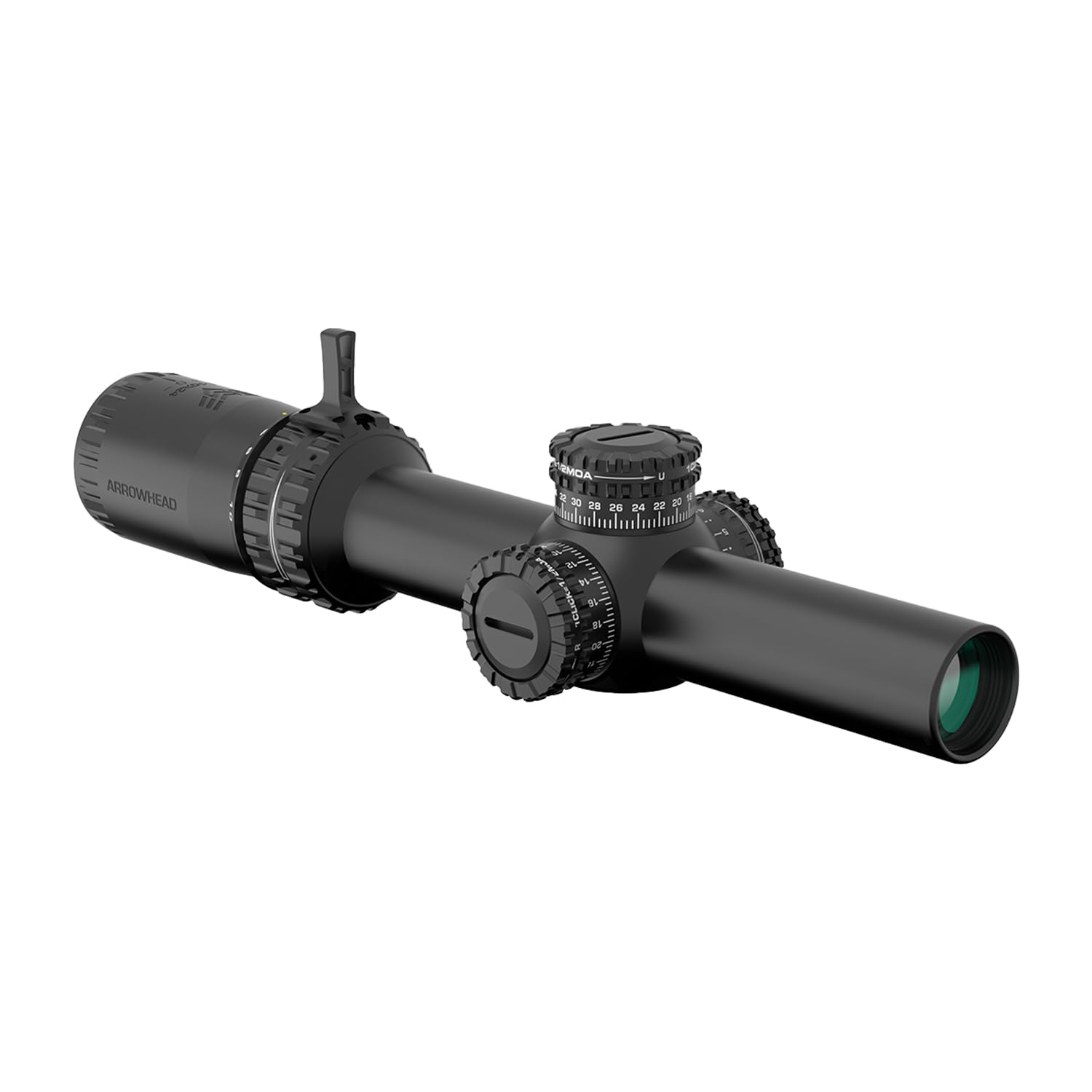 Swampfox Arrowhead SFP LPVO throw lever attached for quick magnification changes.