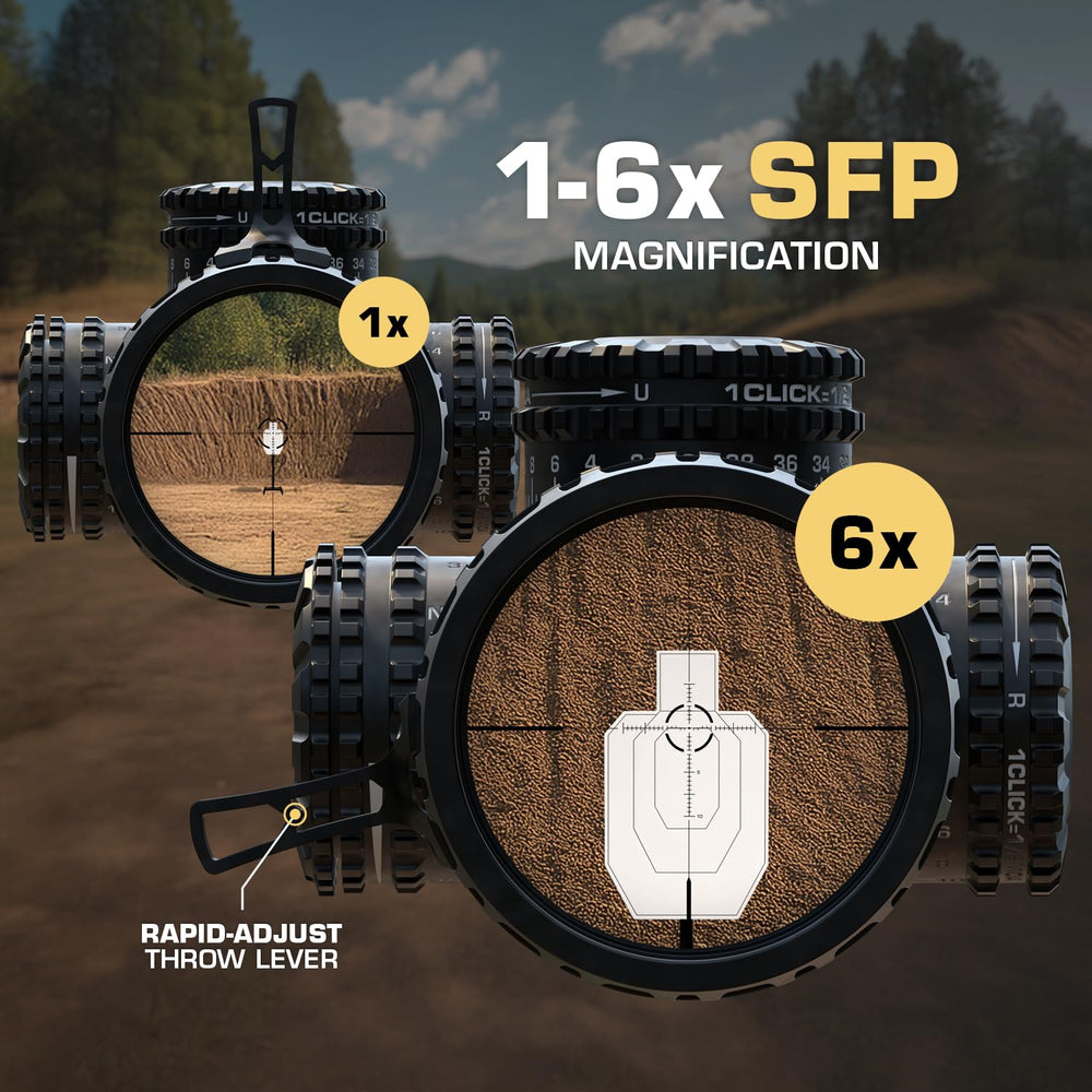 Swampfox Arrowhead throw lever provides quick, tool-free magnification adjustments