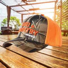 Swanson Christian Products God and Country cap embroidery detail highlights durable style.