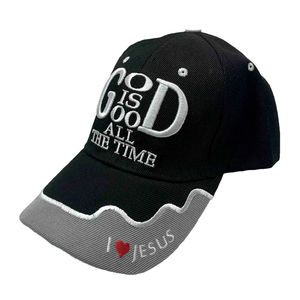 Swanson Christian Products God is Good hat, back view, adjustable Velcro strap for versatile fit.