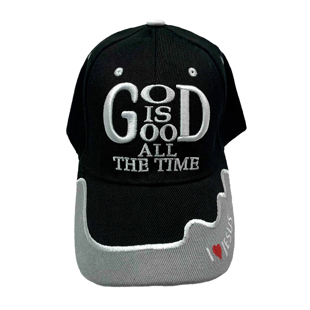 Swanson Christian Products God is Good hat, front view, durable embroidery expresses faith daily.