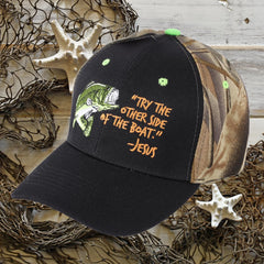 Swanson Fisherman camouflaged hat back view with adjustable strap