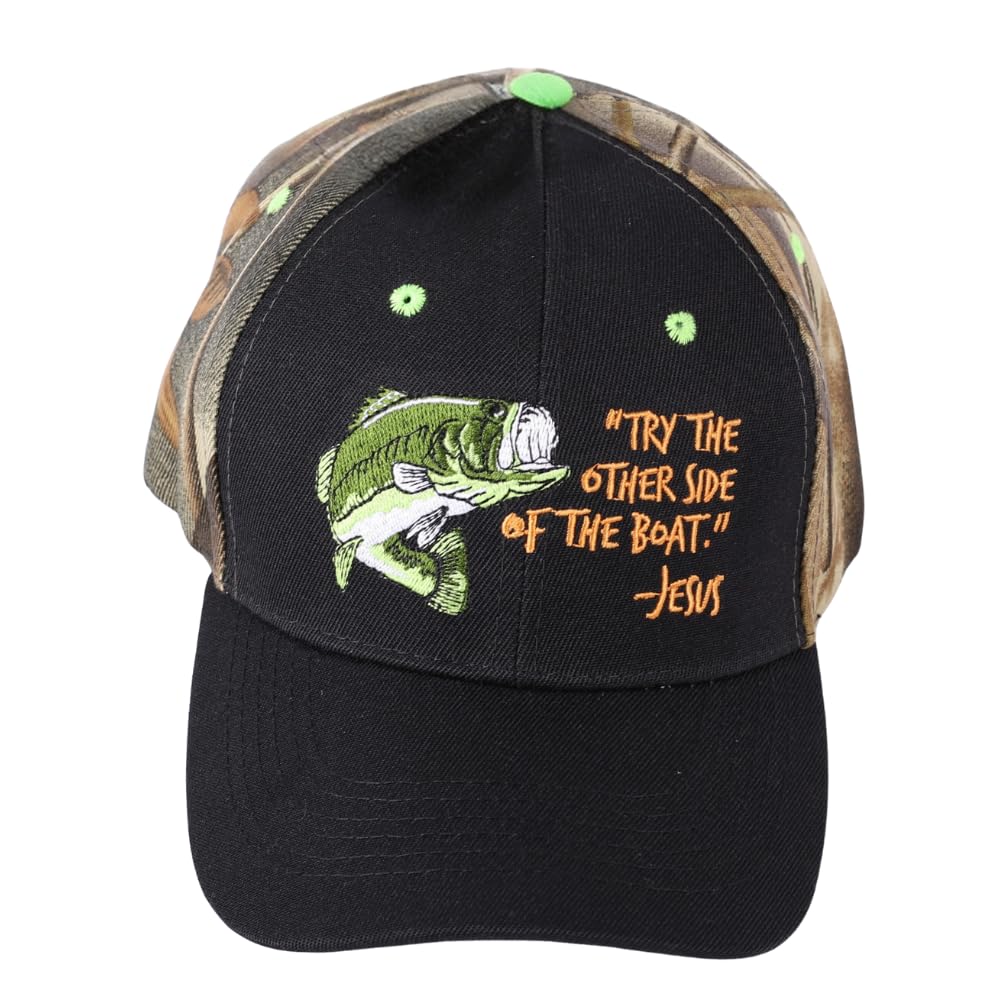 Swanson Fisherman camouflaged hat front view for outdoor comfort