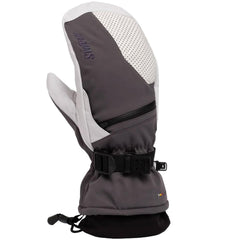 Swany X-Plorer mittens with waterproof shell keep hands dry during snowy sessions.