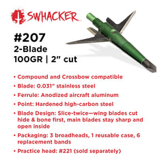 Swhacker 207 main-blade razor-edge ready for precise post-entry cuts.