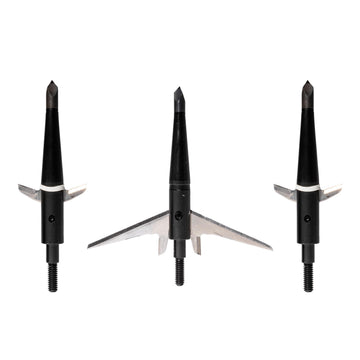 Swhacker #243 broadheads with a 3in cut assembly showing potential for a wide wound channel