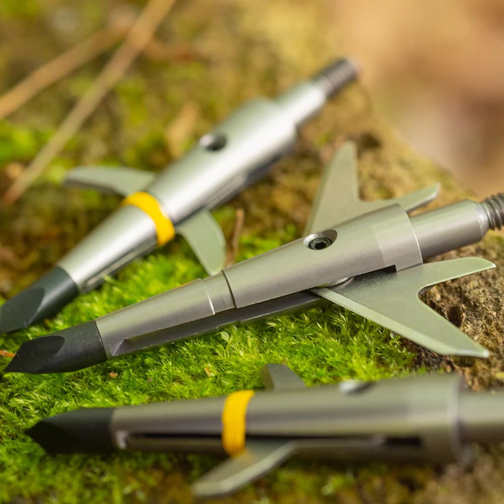 Swhacker crossbow broadheads easy installation with standard 8-32 threads
