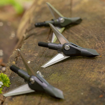 Swhacker Levi Morgan Series broadheads machined-steel finish with black coating resisting corrosion in rugged conditions