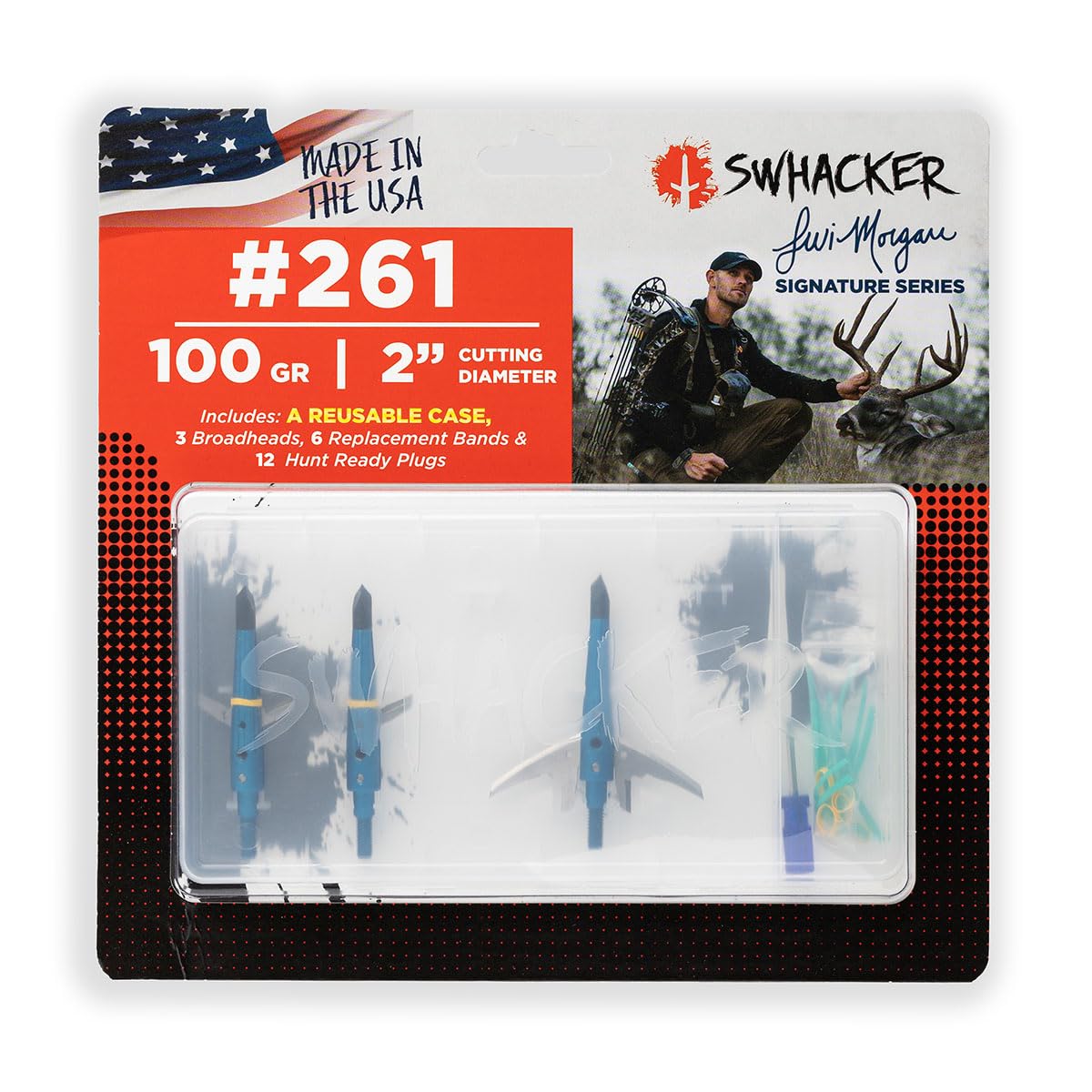Swhacker Levi Morgan Series four-pack broadheads ready for field use and training