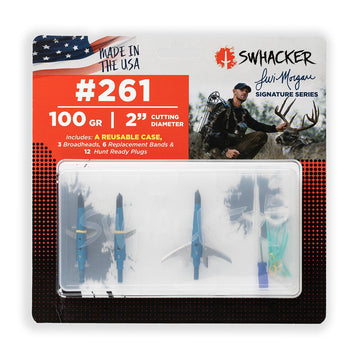 Swhacker Levi Morgan Series four-pack broadheads ready for field use and training
