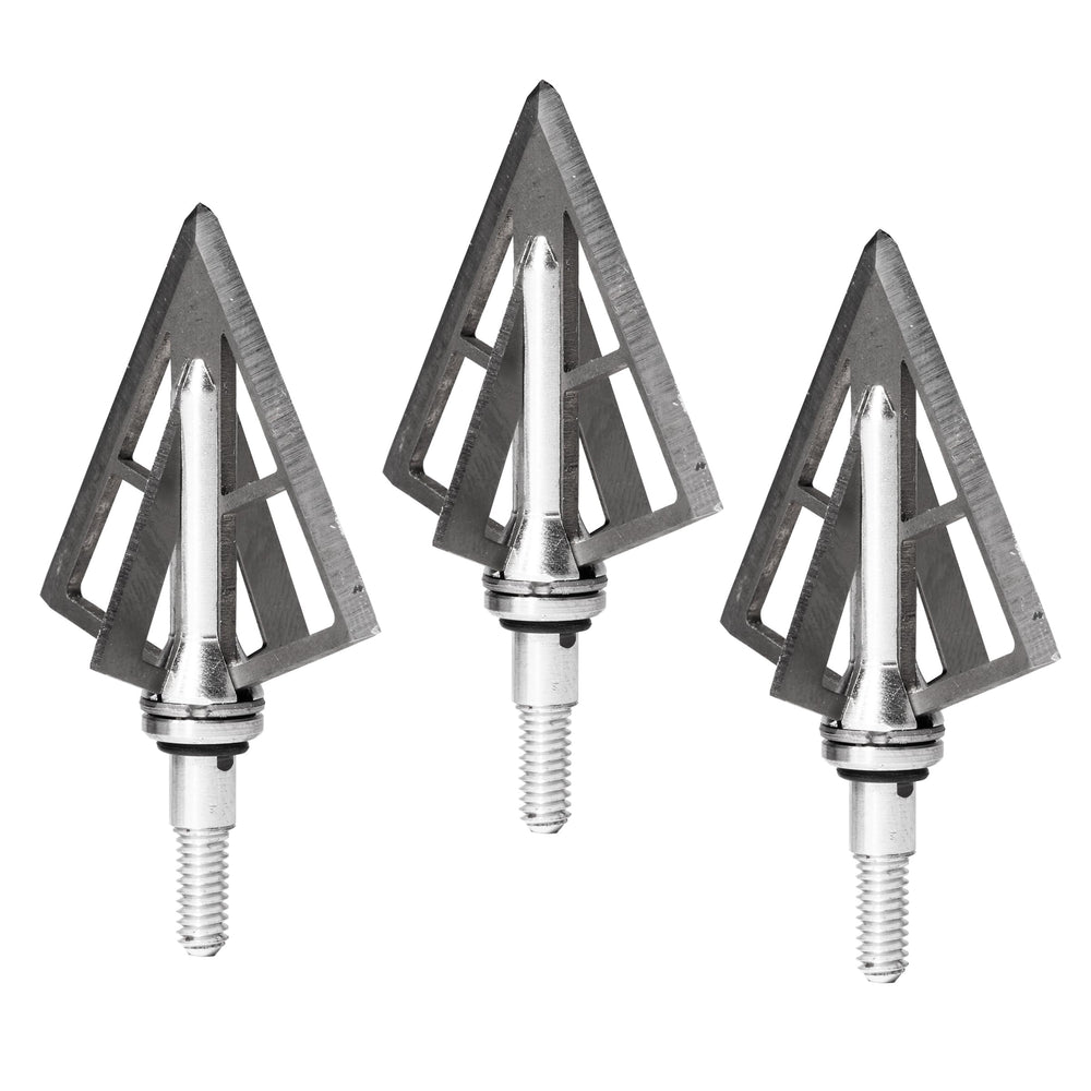 Swhacker Razor Series #252 four-blade broadhead in flight-ready profile for quick tissue damage.