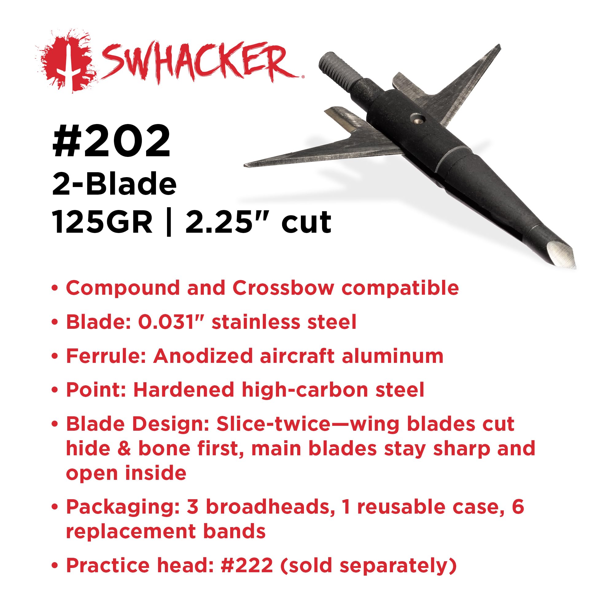 Swhacker SWH00202 2-blade design shown for simple, accurate flight.