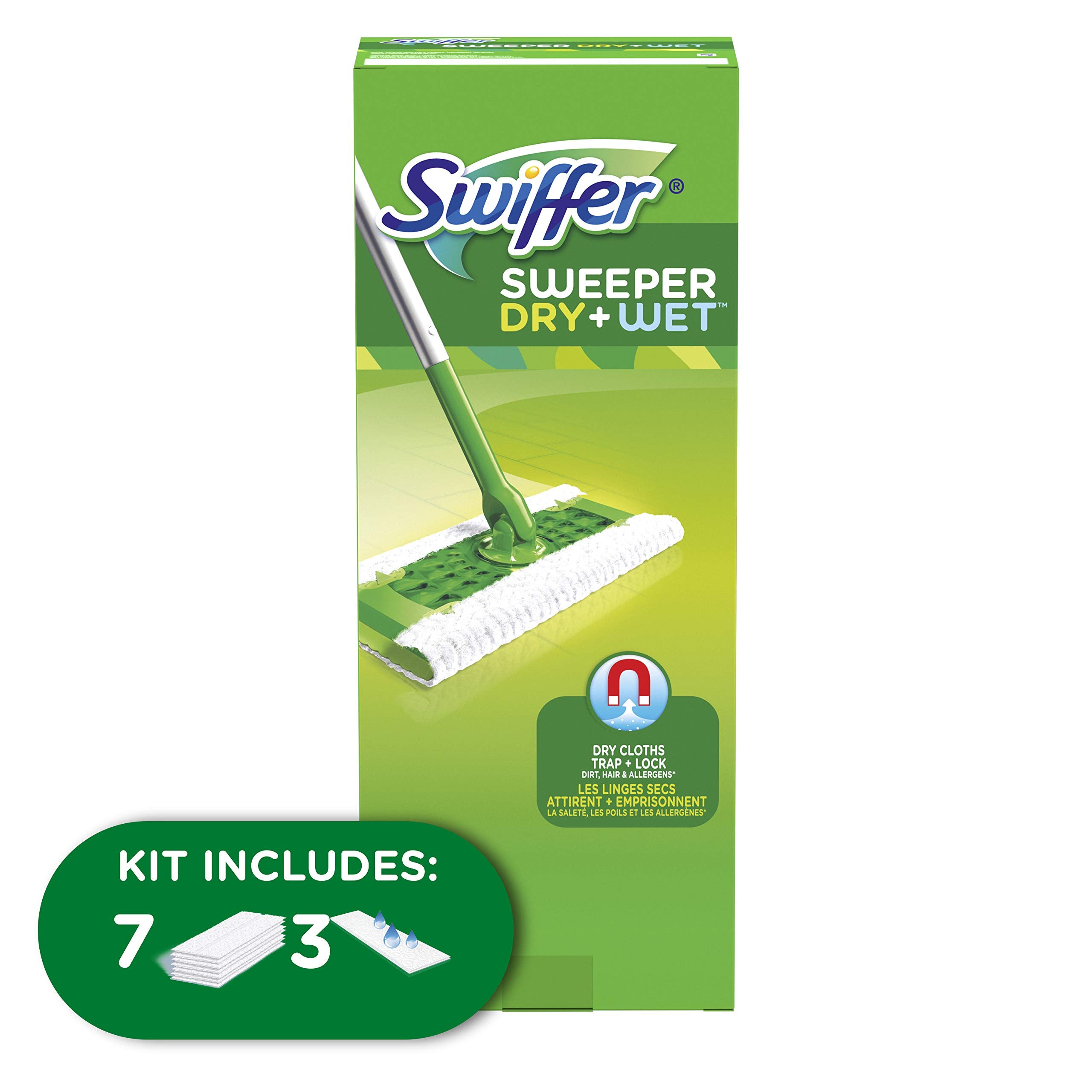 Swiffer Lift & Lock pockets trap dirt for cleaner sweeps.