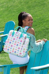 Swig Life Packi Backpack Cooler top-open shot emphasizes easy access and 24-can capacity.