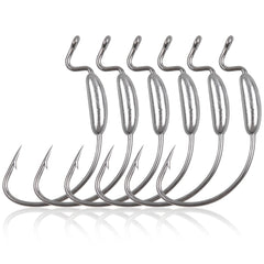 Weighted swimbait hooks 25-piece offset wide-gap jig hooks for soft plastic worms