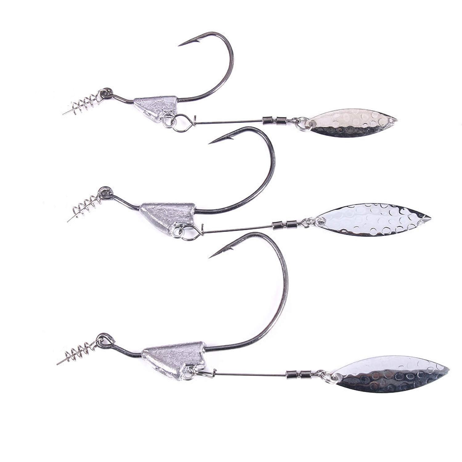 Keel weighted swimbait hook with blade attachment, 3/16oz