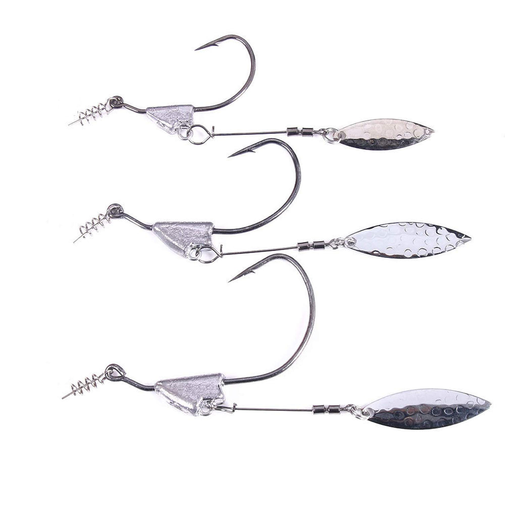 Keel weighted swimbait hook with blade attachment, 3/16oz