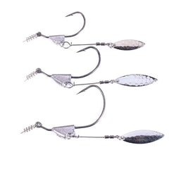 Keel weighted swimbait hook with blade attachment, 3/16oz