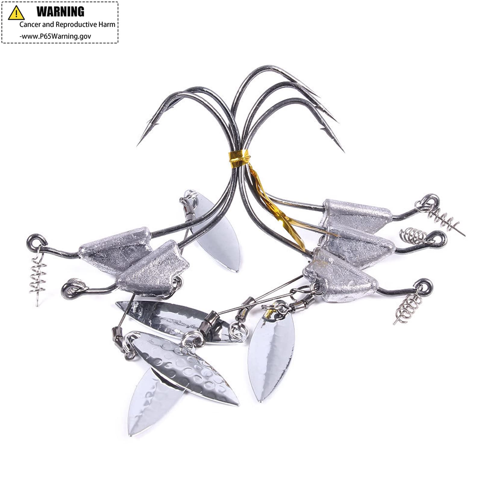 Swimbait hook with blade and ball bearing swivel, 3/16oz jig head