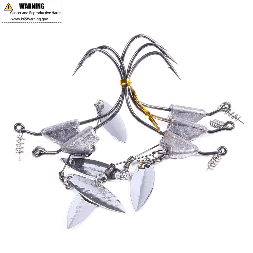 Swimbait hook with blade and ball bearing swivel, 3/16oz jig head