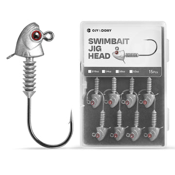Swimbait jig heads with stacked cone keeper in 3/16oz, 1/4oz, 3/8oz