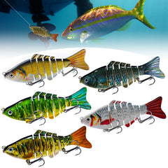 Multi-jointed swimbait bass lure with realistic swimming action