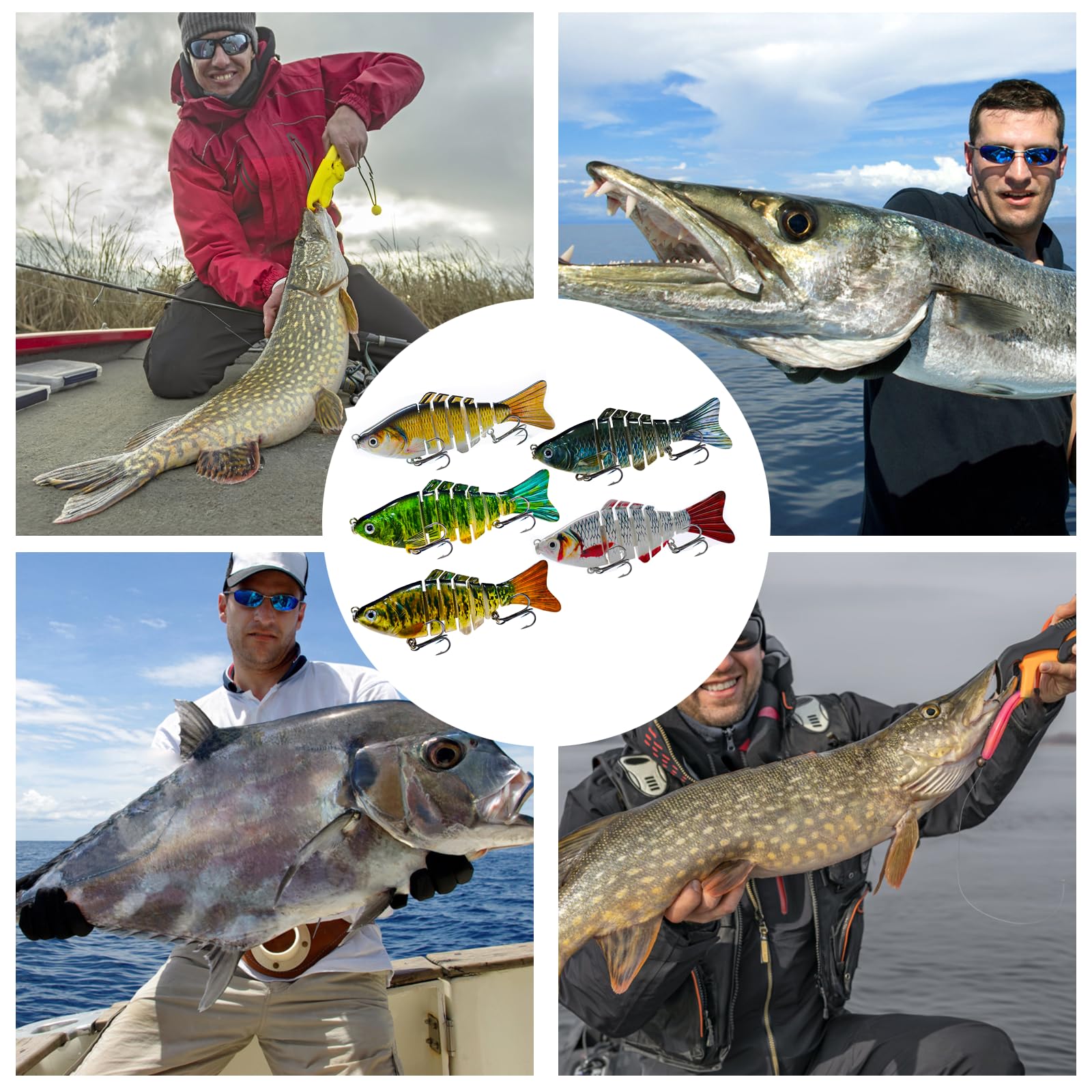 Vivid scale pattern on bass fishing swimbait