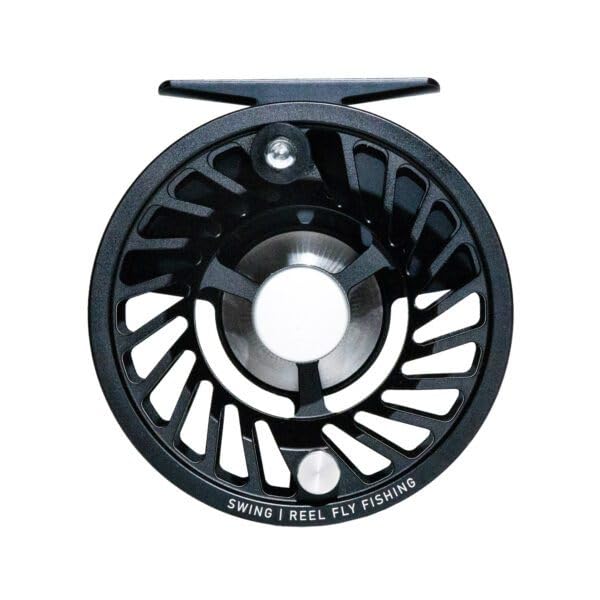 Close-up of large arbor and slim side profile on Swing reel