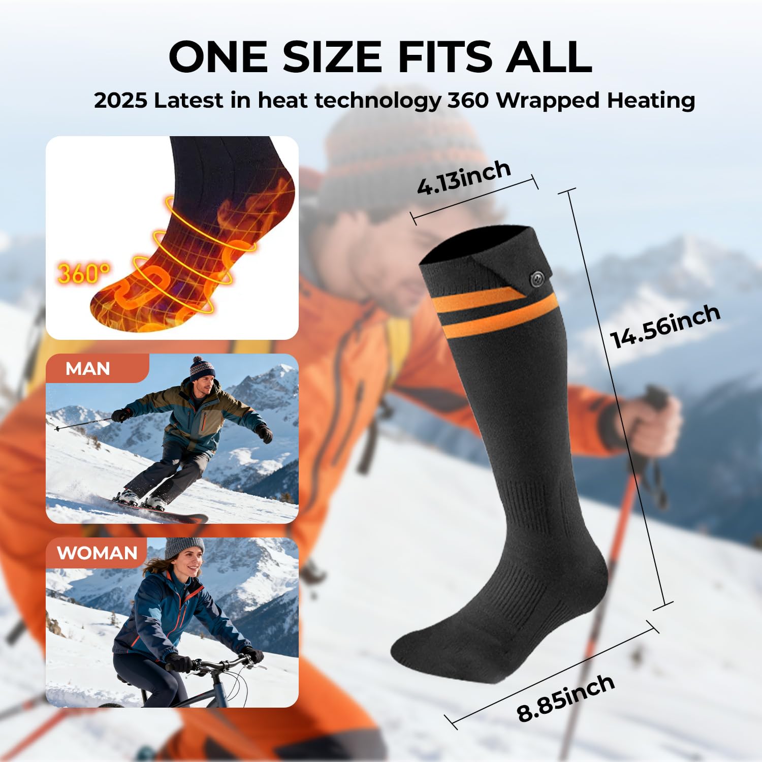 SWIRISE heated socks long-warmth 10-hours supports all-day comfort in chilly conditions