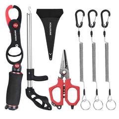 Swiss+Tech 3PC Fishing Tool Kit with lip gripper and scale