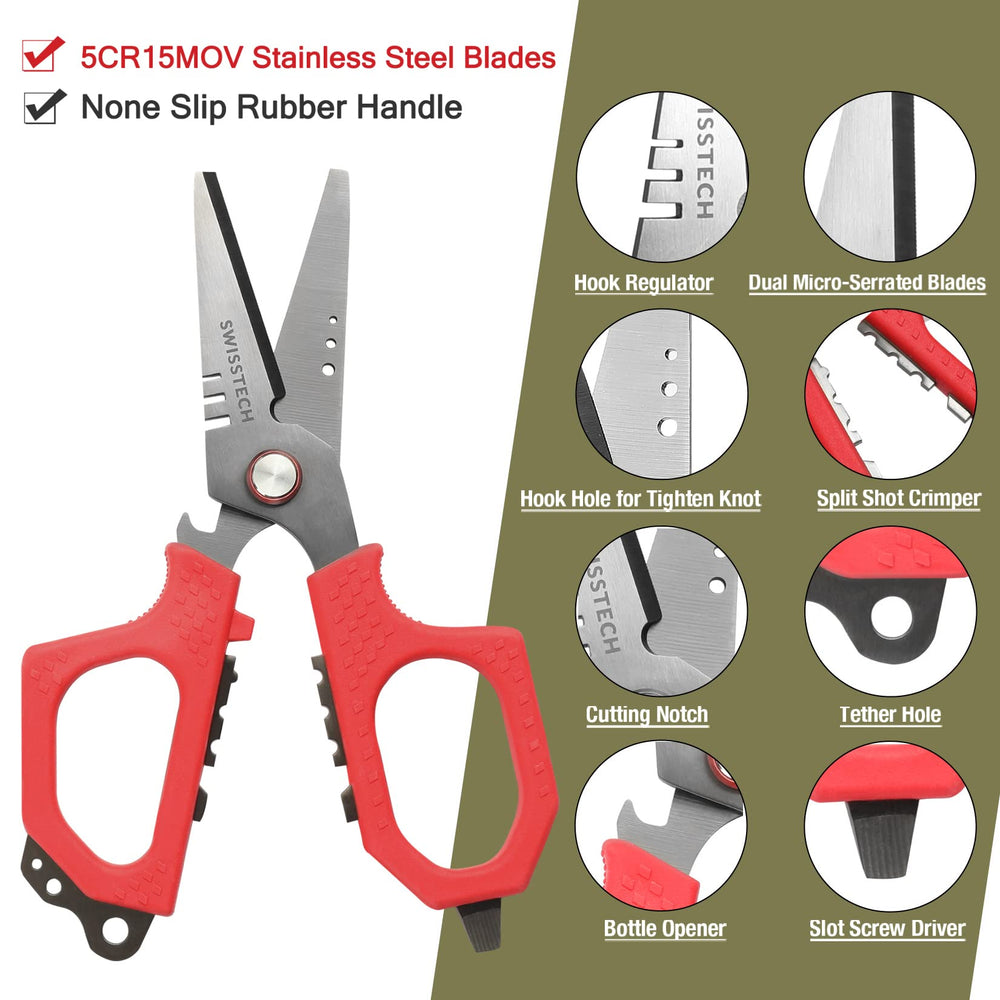Swiss+Tech hook remover stainless steel blade resists corrosion.