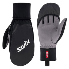 Swix Cover Glove shows breathable mesh and synthetic leather palm for grip and comfort