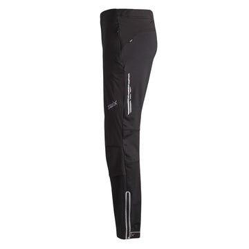 Swix Delda softshell pant back view showing zip pocket for phone storage.