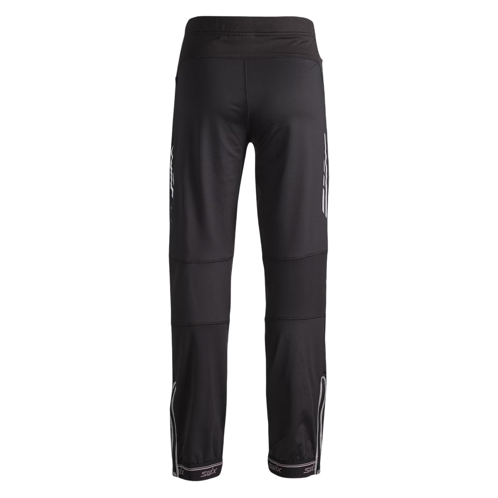 Swix Delda softshell pant leg-zip close-up emphasizes boot-friendly leg zips for easy on/off